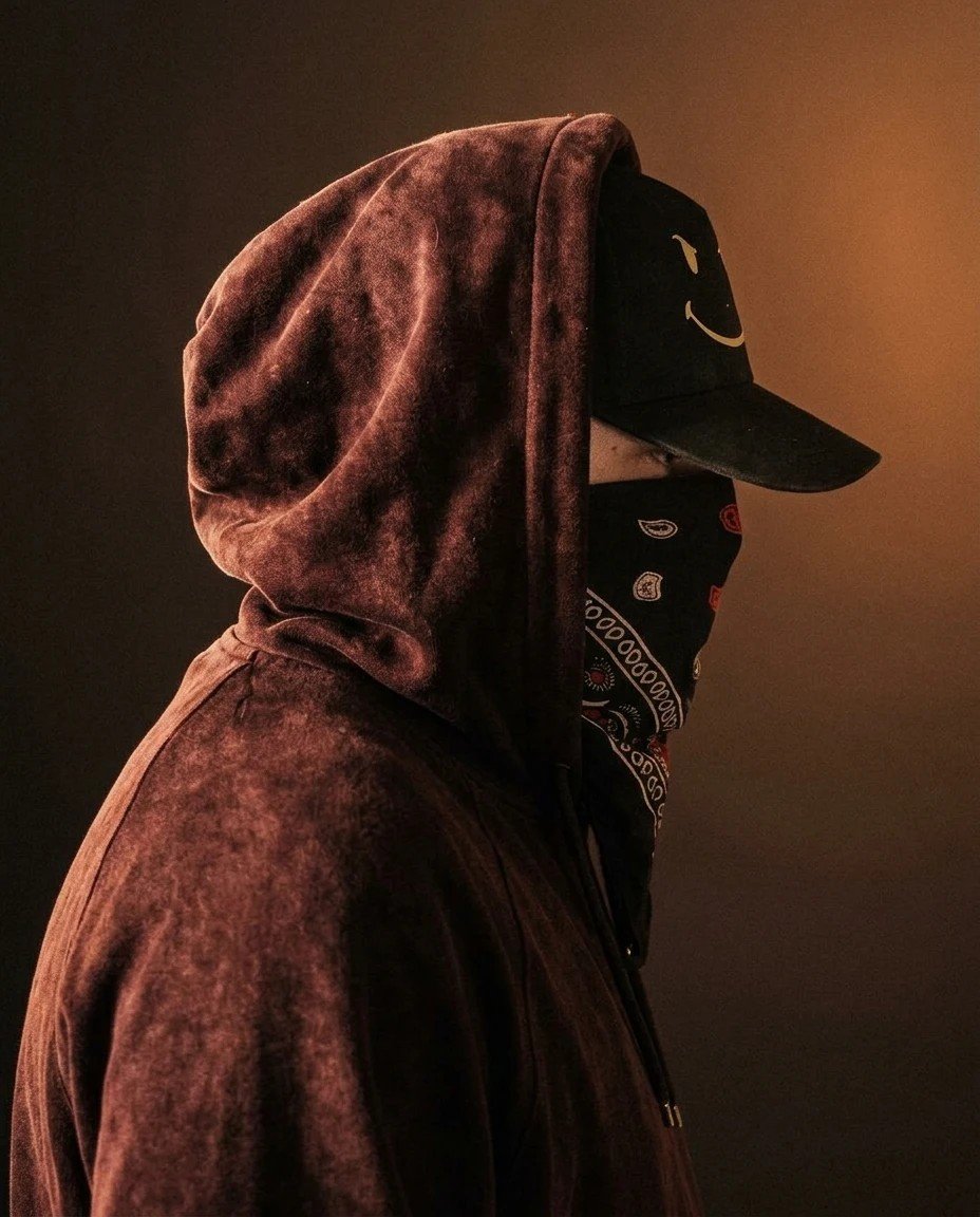 911, masked, in a bandana and cap